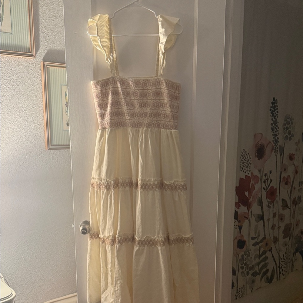 Cream Ruffled Sundress